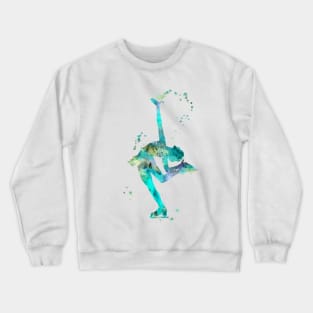 Figure Skating Watercolor Painting 2 Crewneck Sweatshirt